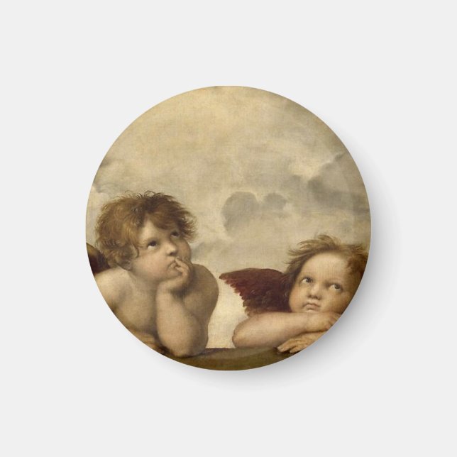 Änglar Cherubs Raphael Santi Sistine Madonna Sweet Magnet (Framsidan)