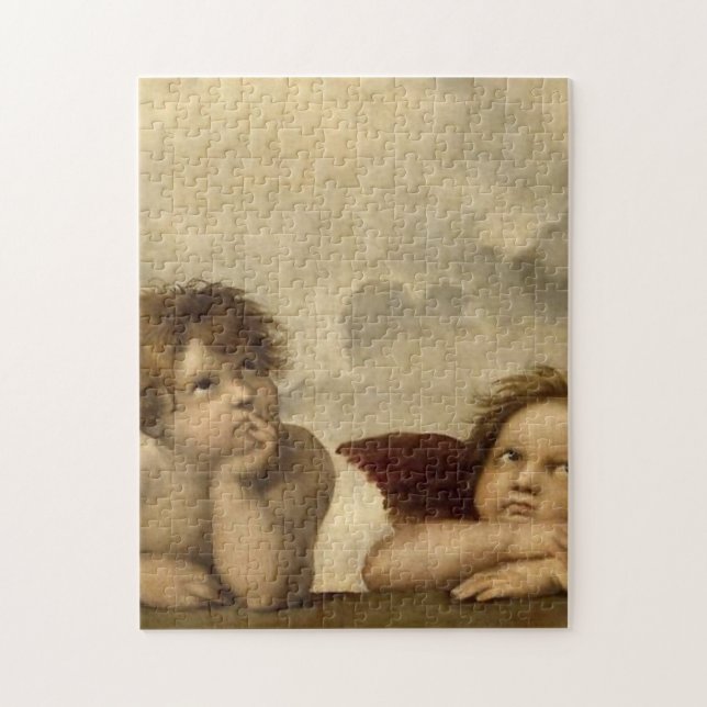 Änglar Cherubs Raphael Santi Sistine Madonna Sweet Pussel (Vertikal)