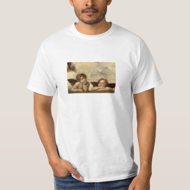 Änglar Cherubs Raphael Santi Sistine Madonna Sweet T Shirt (Framsida)