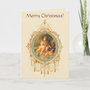 Änglar Cherubs Vintage-julkortet Stil Helgkort