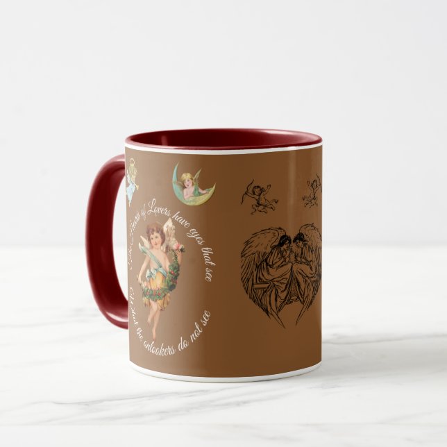 ÄNGLAR & CUPID KAFFEKOPP – SÖT KERUBDESIGN (Framsida vänster)
