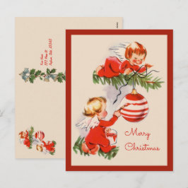 Änglar dekorera vykortet Julgran Helg Vykort