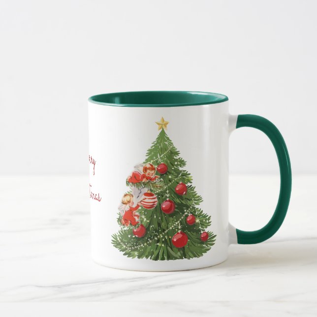 Änglar Dekorerar Julgranen Mugg (Höger)