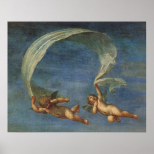 Änglar Detail från Adonis Led av Cupids av Albani Poster