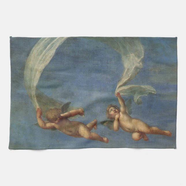 Änglar detalj från Adonis lett av Cupid av Albani Kökshandduk (Horisontell)