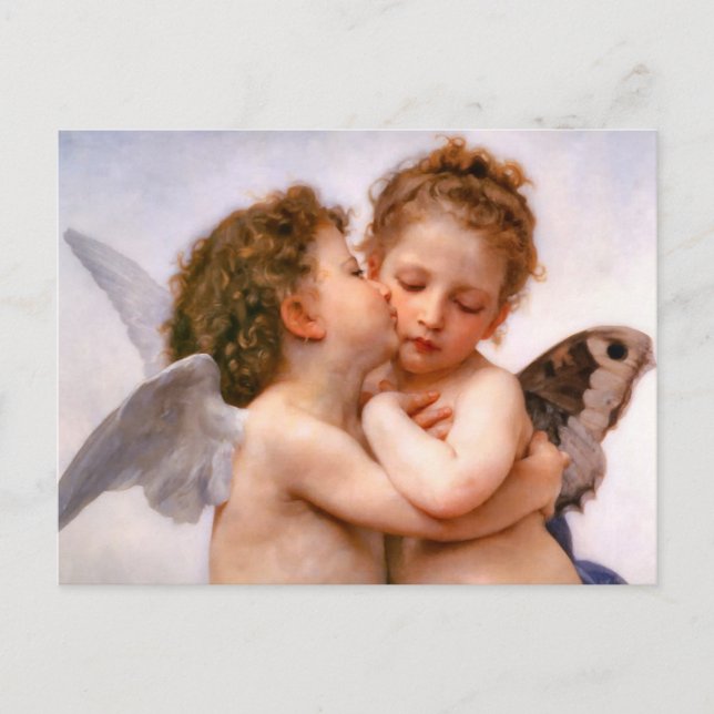 Änglar First Kiss, Bouguereau Vykort (Framsida)