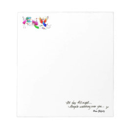 Änglar flyger glatt "hela dagen" vattenfärgsskiss anteckningsblock