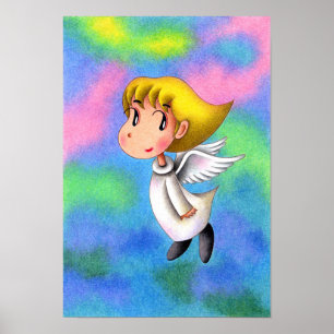 Änglar flyger i himlen. poster