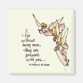 Änglar från moln med tröst åt dig magnet