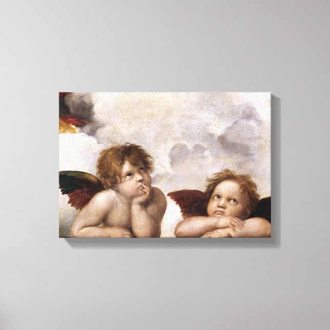 Änglar från Raphael från Sistine Madonna Canvastryck (Framsida)