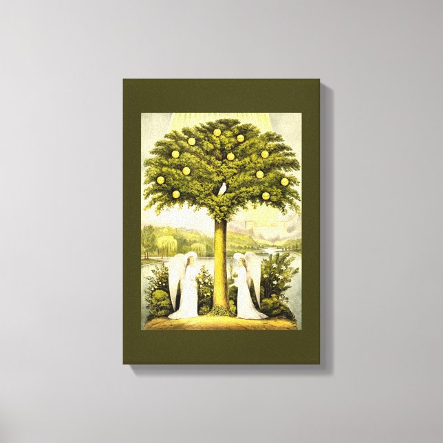 änglar gånger tidigare inslagen arbetsyta canvastryck (Framsida)