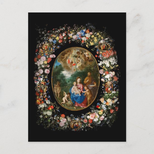 Änglar ger gåvor vykort (Framsida)