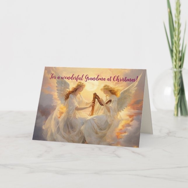 ÄNGLAR GRANDMOTHER CHRISTMAS-KORT TACK KORT (Framsida)