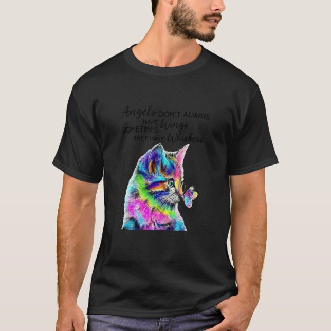 Änglar har inte alltid vingar De har morrhår  T Shirt (Framsida)