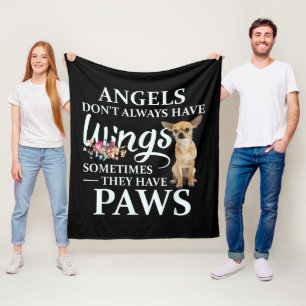 Änglar har inte alltid Vinge Chihuahua Älskare Fleecefilt