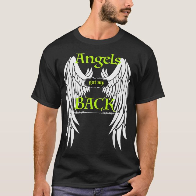 Änglar Har min  Bakgrundsinspiration Religiösa Tee (Framsida)