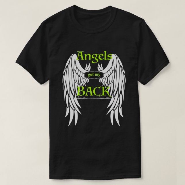 Änglar Har min    Bakgrundsinspiration Religiösa V T Shirt (Design framsida)