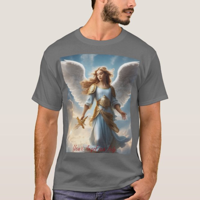 Änglar Hjälper Herrar Passform T Shirt (Framsida)