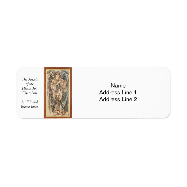 Änglar i hierarkin Cherubim, Burne Jones Returadress Etikett (Framsidan)