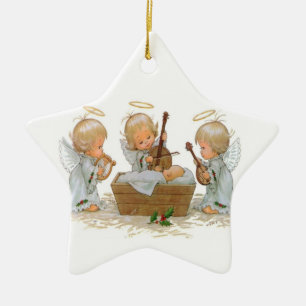Änglar i Manger Ceramic Ornament