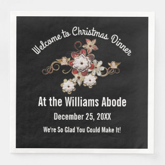 Änglar, judar och mousserande blommor Pop på svart Pappersservett