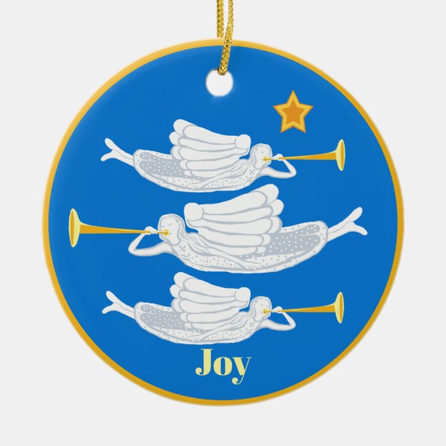 Änglar-jul Julgransprydnad Keramik (Framsidan)