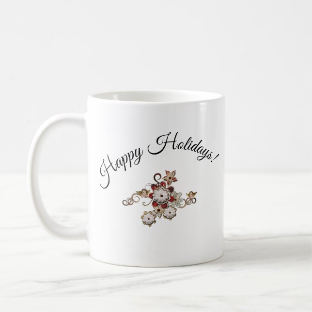Änglar, juveler och gnistrande blommor kaffemugg (Vänster)
