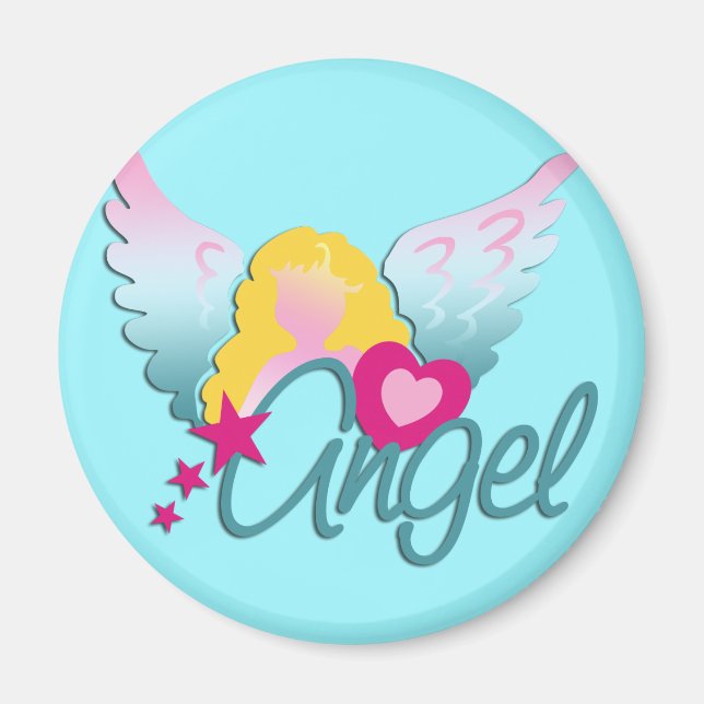 Änglar Kärlek | cyan Magnet (Framsidan)