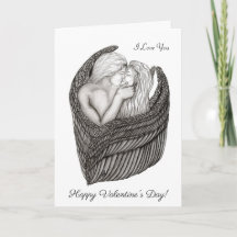 Änglar Kissing , svartvit design