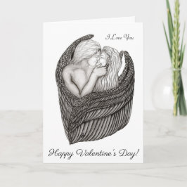 Änglar Kissing , svartvit design Kort