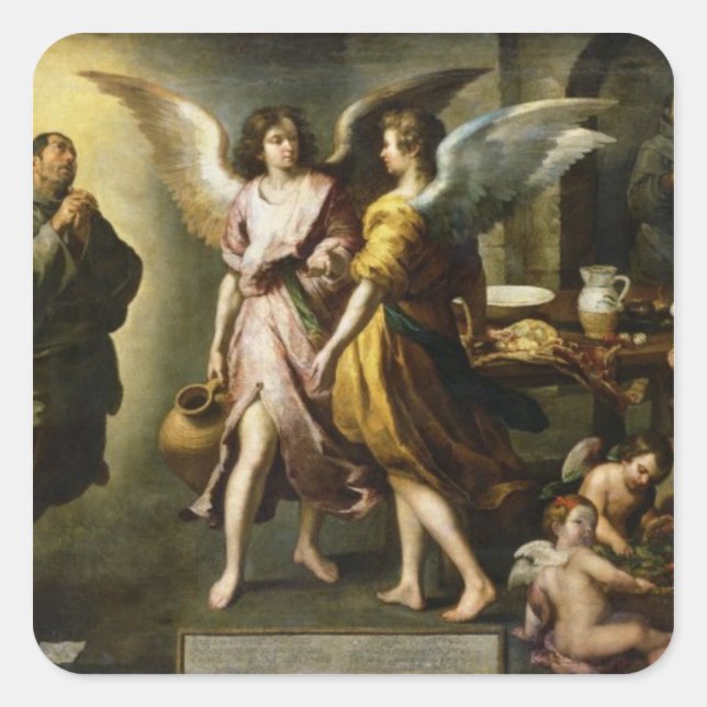 Änglar Köks, 1646 Fyrkantigt Klistermärke (Framsida)