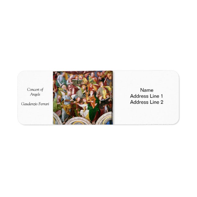 Änglar konsert av Gaudenzio Ferrari  Returadress Etikett (Framsidan)
