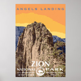 Änglar landande Zion National Park Travel Poster