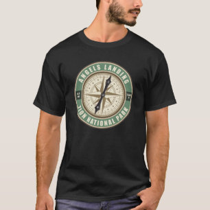 Änglar Landing Trail Utah Compass Hiking Badge T Shirt