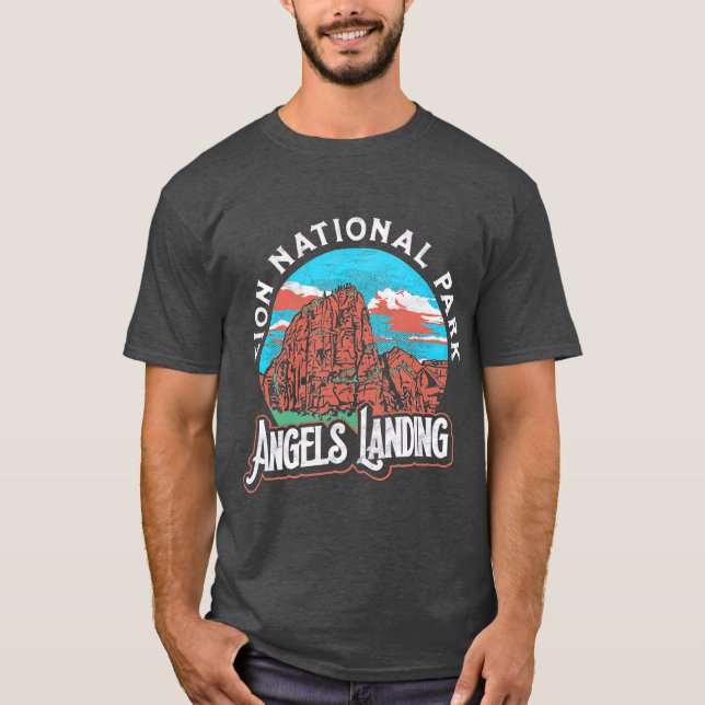 Änglar Landing Zion National Park Vintage 80 s T Shirt (Framsida)