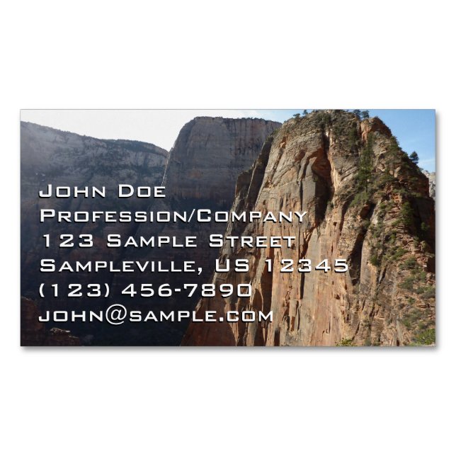 Änglar landning i Zion nationalpark Magnetiska Visitkort (Framsida)