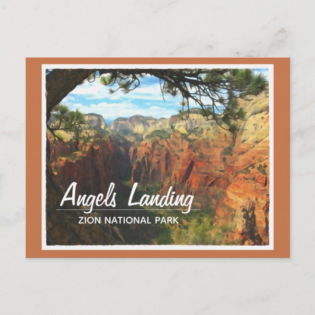 Änglar landning i Zion nationalpark Vykort (Framsida)