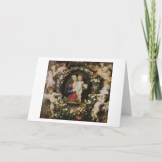 Änglar Madonna och barnRubens konst Kort