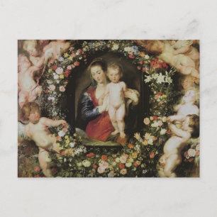 Änglar Madonna och Child Rubens Fine Art Vykort
