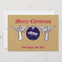 Änglar med Baby Jesus jultomhet Julkort