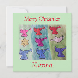 Änglar med trumfkort för full jul kort