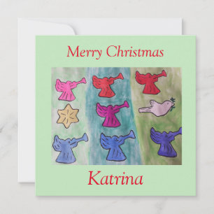 Änglar med trumfkort för full jul kort