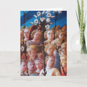 ÄNGLAR MED VITA LILILIER HELGKORT