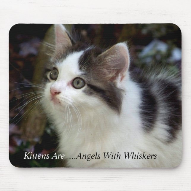Änglar med Whiskers (kattungen) Mousepad Musmatta (Framsidan)