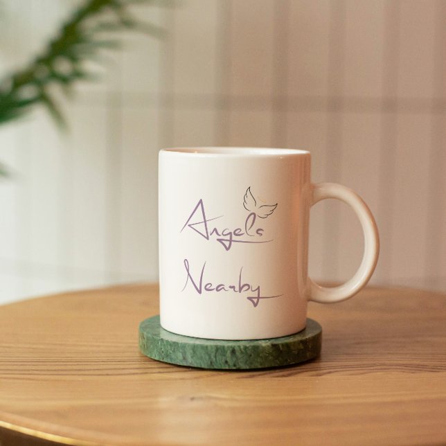 Änglar Nära Andlig Motiverande Present Kaffe Mugg (Gift to remind someone you love that they are safe and protected, always.)
