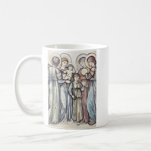 Änglar och barn av Sir Edward Burne-Jones Kaffemugg (Vänster)