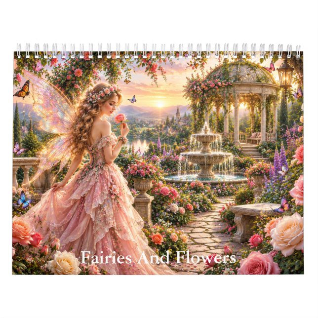Änglar och blommor Enhörningar Kalender  (Omslag)
