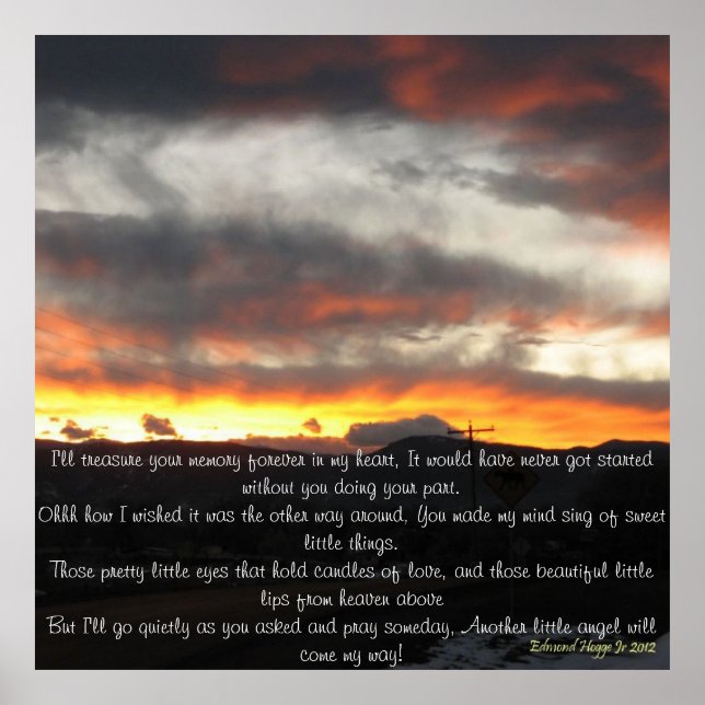 Änglar och Poems i Sunset Poster (Framsidan)
