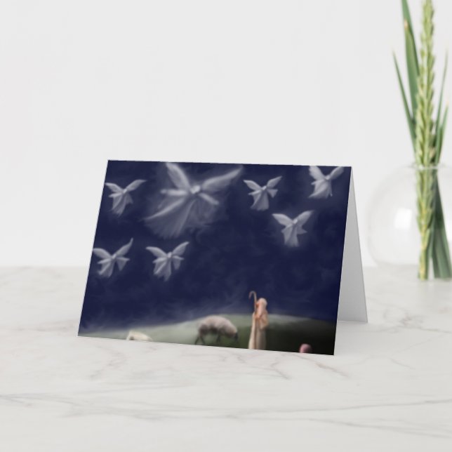 Änglar och Shepherdsets julkort Helgkort (Framsida)