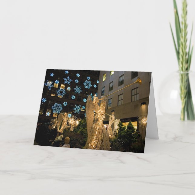 Änglar och snöflingor helgkort (Framsida)